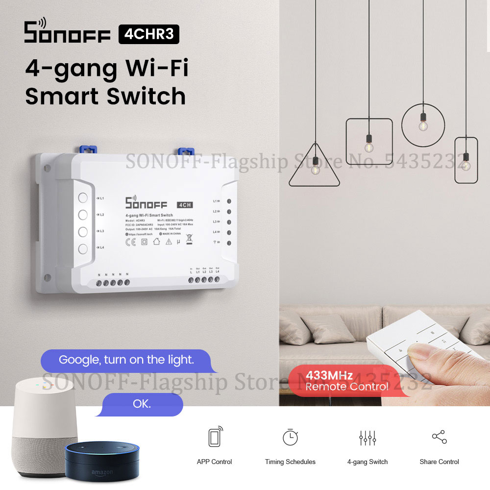 Itead SONOFF 4CH R3 Wifi Wirel - Home Automation Technology review and price