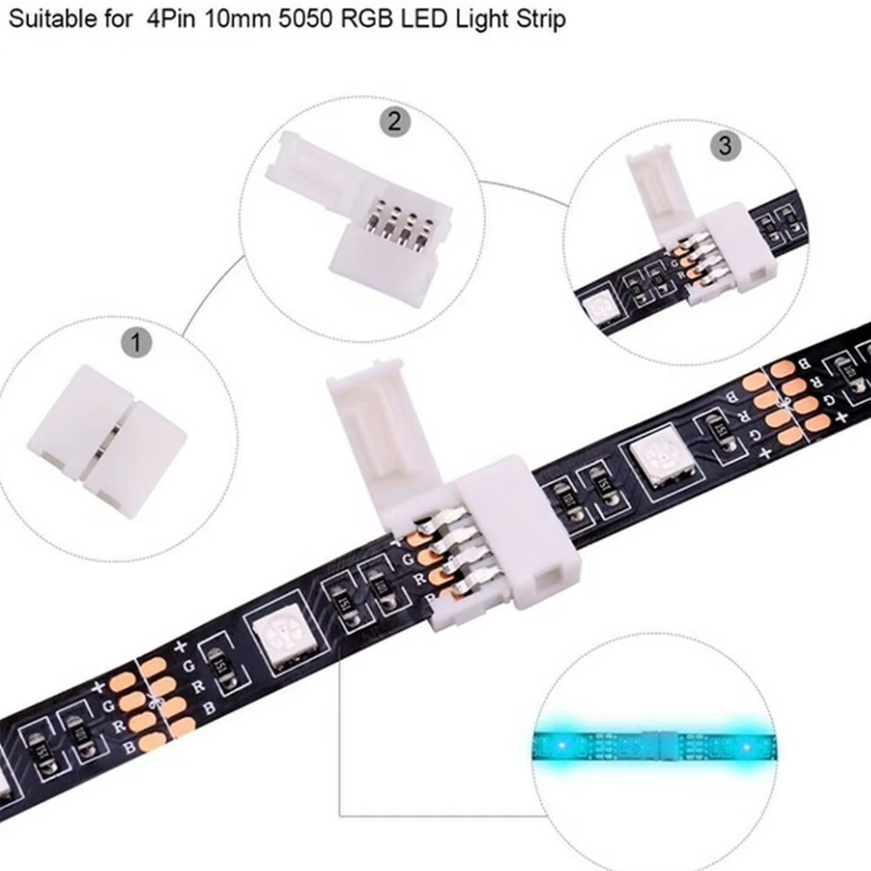 5pcs 4PIN 8mm Led Connector L  - Rgb Led Matrix 8X8 review and price
